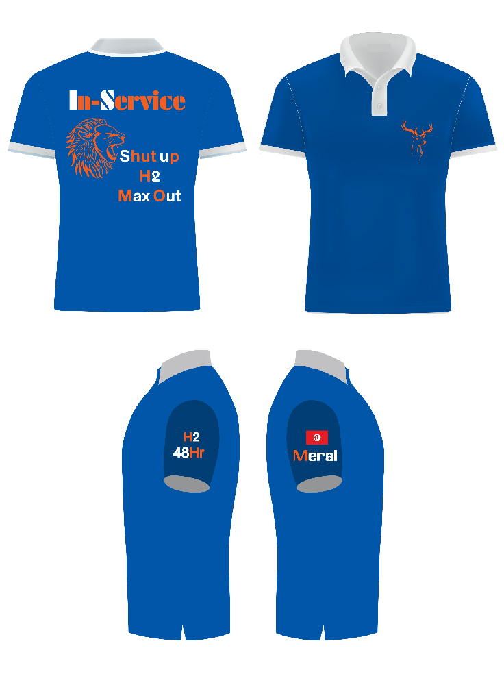T-shirt Bleu In Service Meral (xxl)